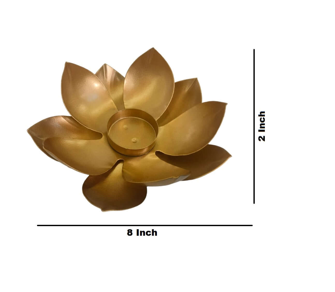 ROYASTUFFS Metal Lotus Tealight Holder (8 Inch)