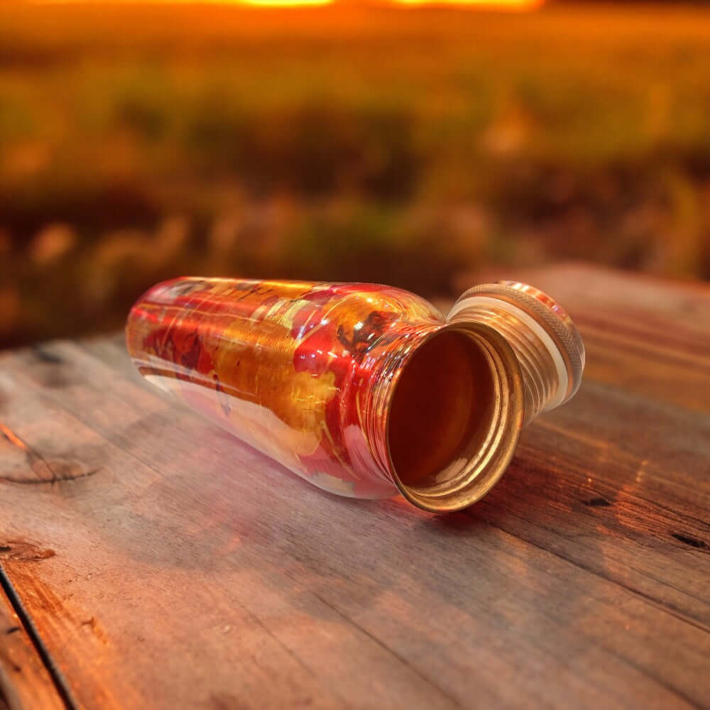 ROYALSTUFFS Beautiful Floral Digital Print Leak Proof Copper Printed Bottle : 950 ml