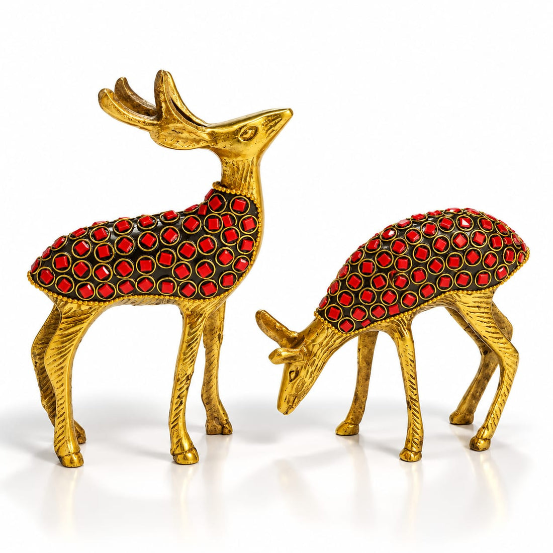 The Crimson Enamelled Deer & Wooden Desk Suite, image 2