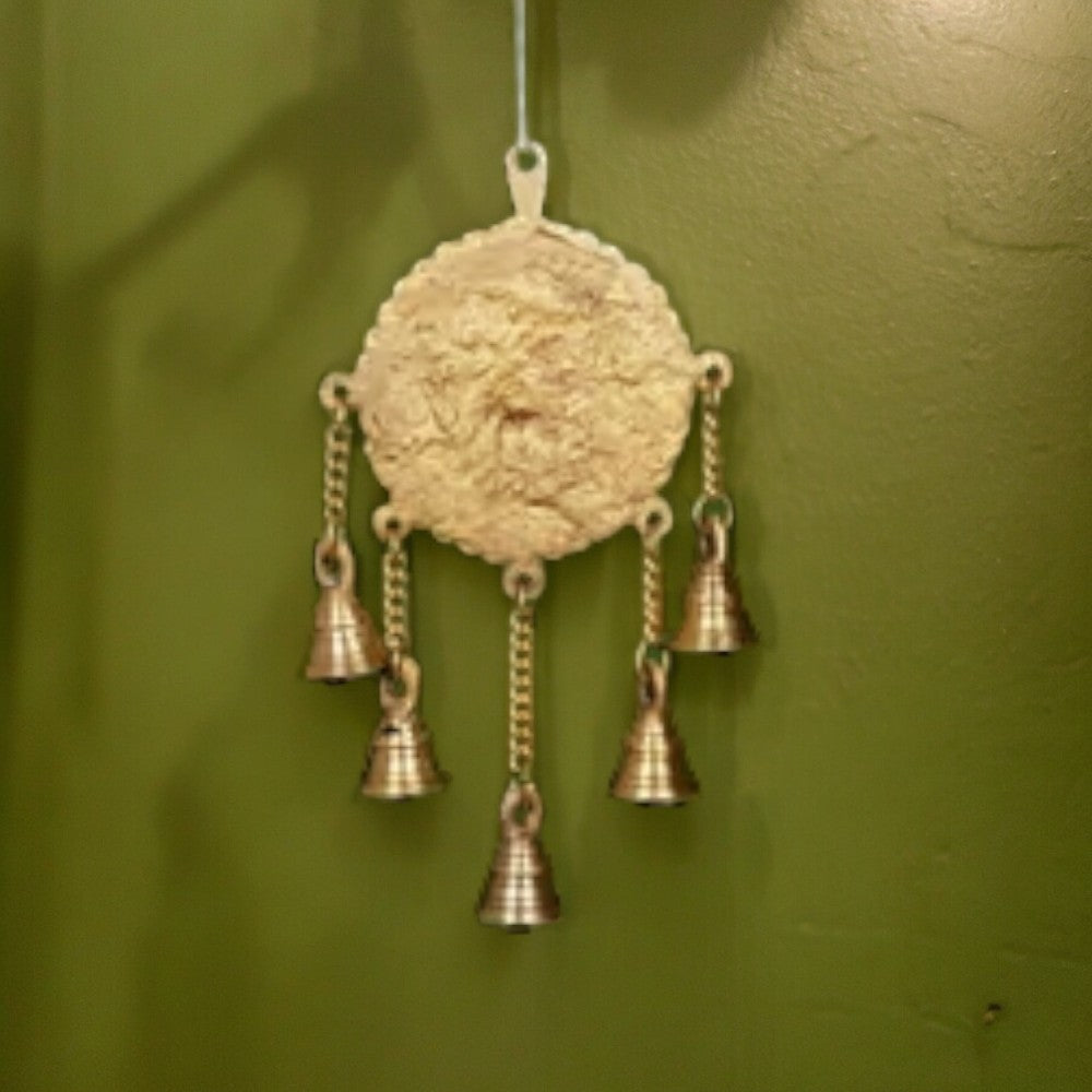  Ganesh Hanging with Bells - Brass Hanging Bells for Pooja Room Decoration