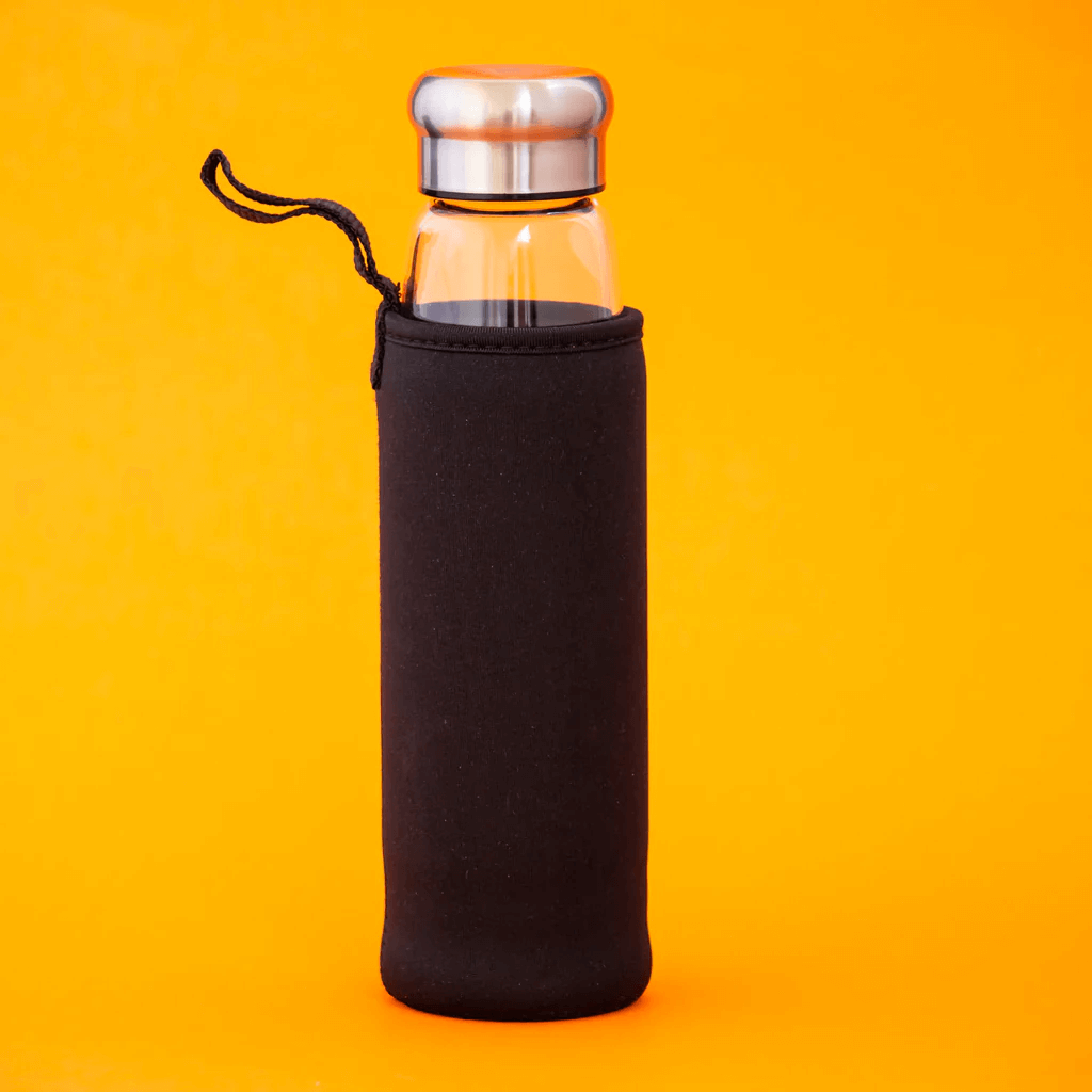 BOROSILICATE GLASS TEA INFUSER BOTTLES WITH BLACK COVER 500ML - Royalstuffs.com