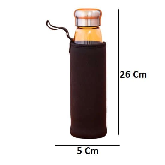 BOROSILICATE GLASS TEA INFUSER BOTTLES WITH BLACK COVER 500ML - Royalstuffs.com
