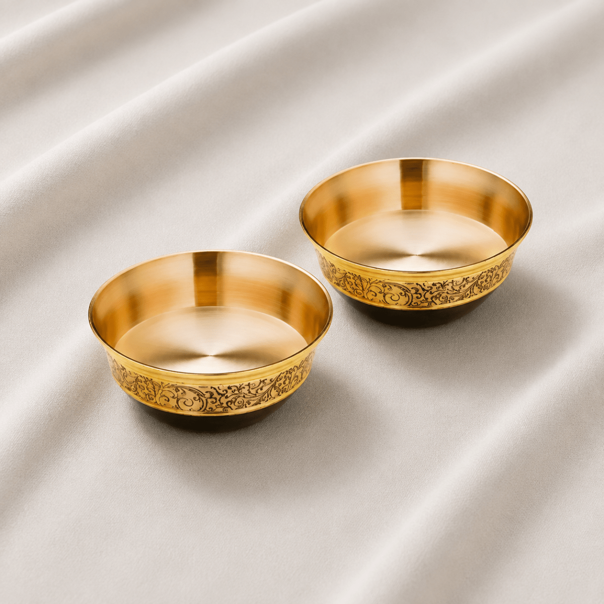 Brass 57 Pcs Engraved Dinner Set – Luxury Festival Special - Royalstuffs.com