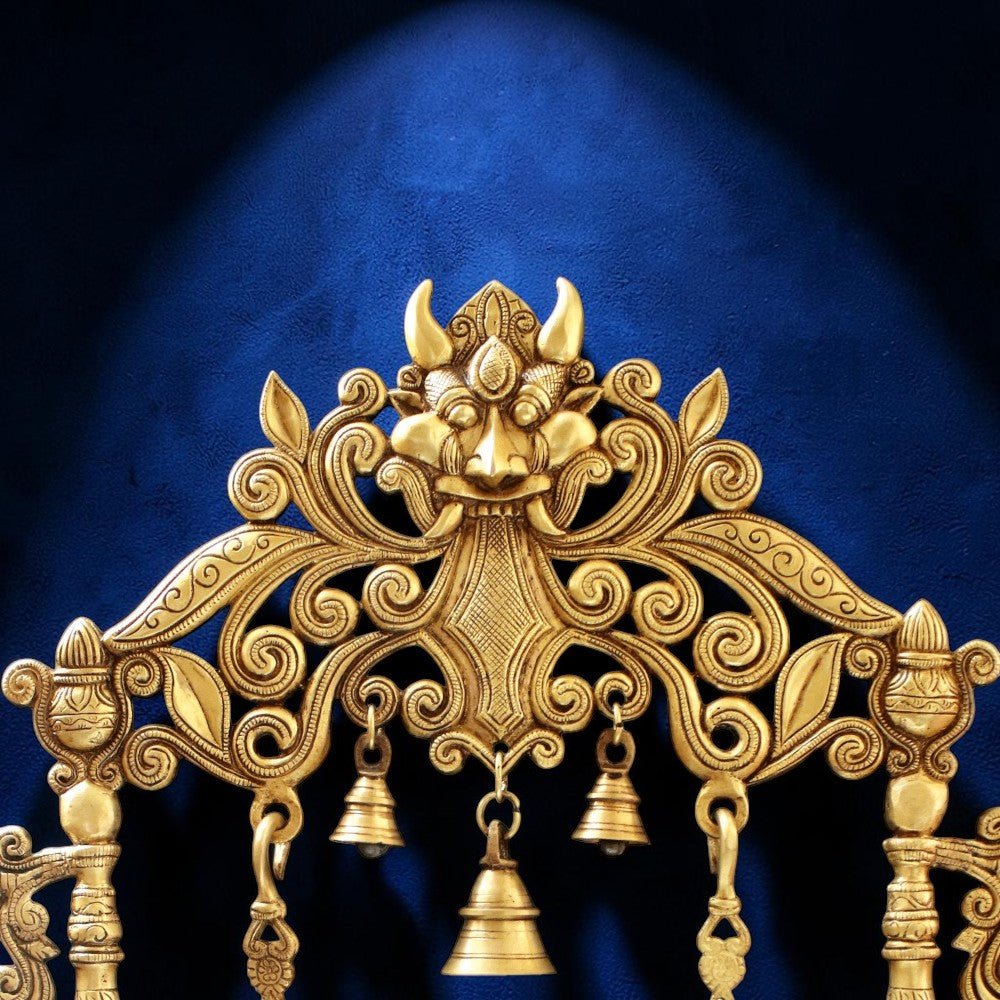Brass Ganesha Idol Murti Sitting on Jhula for Worship Temple Home, 66 cm HEIGHT - Royalstuffs.com