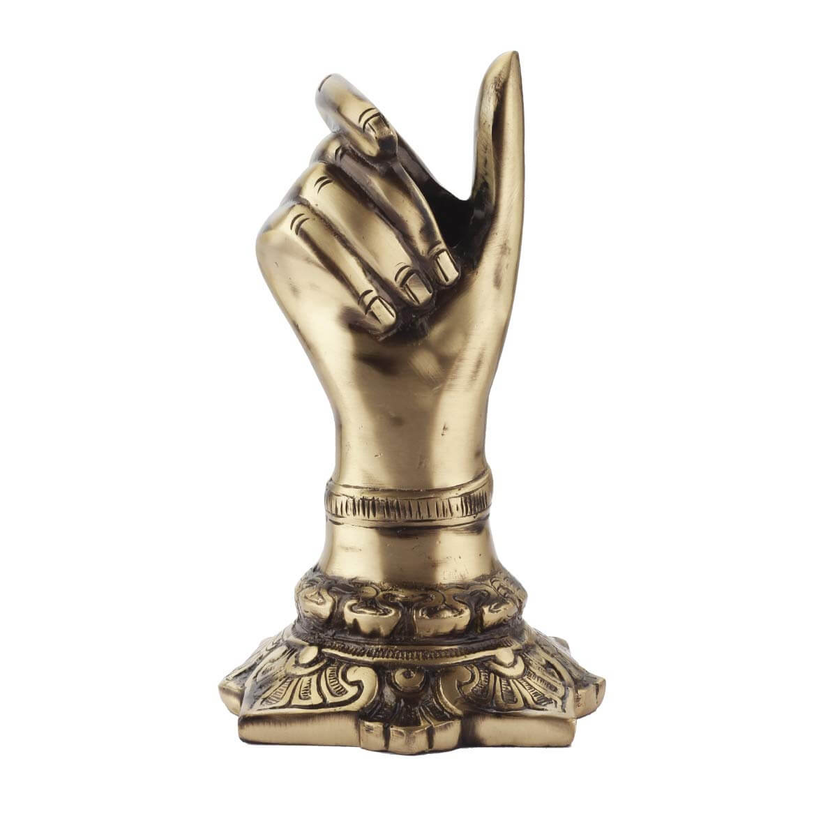 Brass Hand Shape Stylish Pen Pencil Holder - Royalstuffs.com