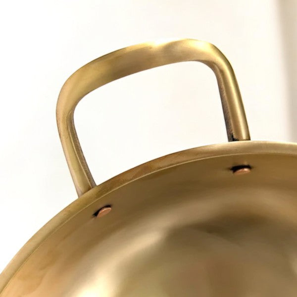 Pure Kansa Kadai with Broad Handles | Handmade Bronze Kadhai for Traditional Cooking