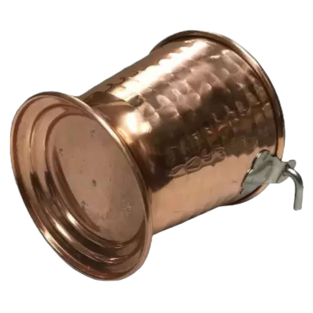 Bucket Set Of 2 Handmade Pure Steel Copper Bucket/Balti Hammered Design With Handle - Royalstuffs.com