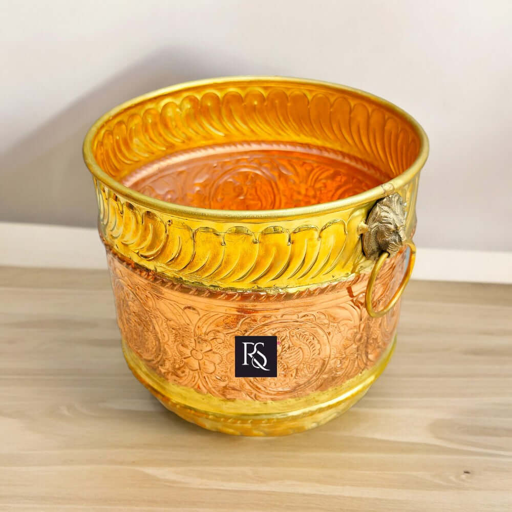 Copper Brass Decorative Flower Pot - A Luxurious Touch for Your Home - Royalstuffs.com
