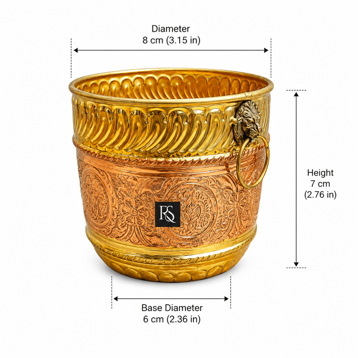 Copper Brass Decorative Flower Pot - A Luxurious Touch for Your Home - Royalstuffs.com