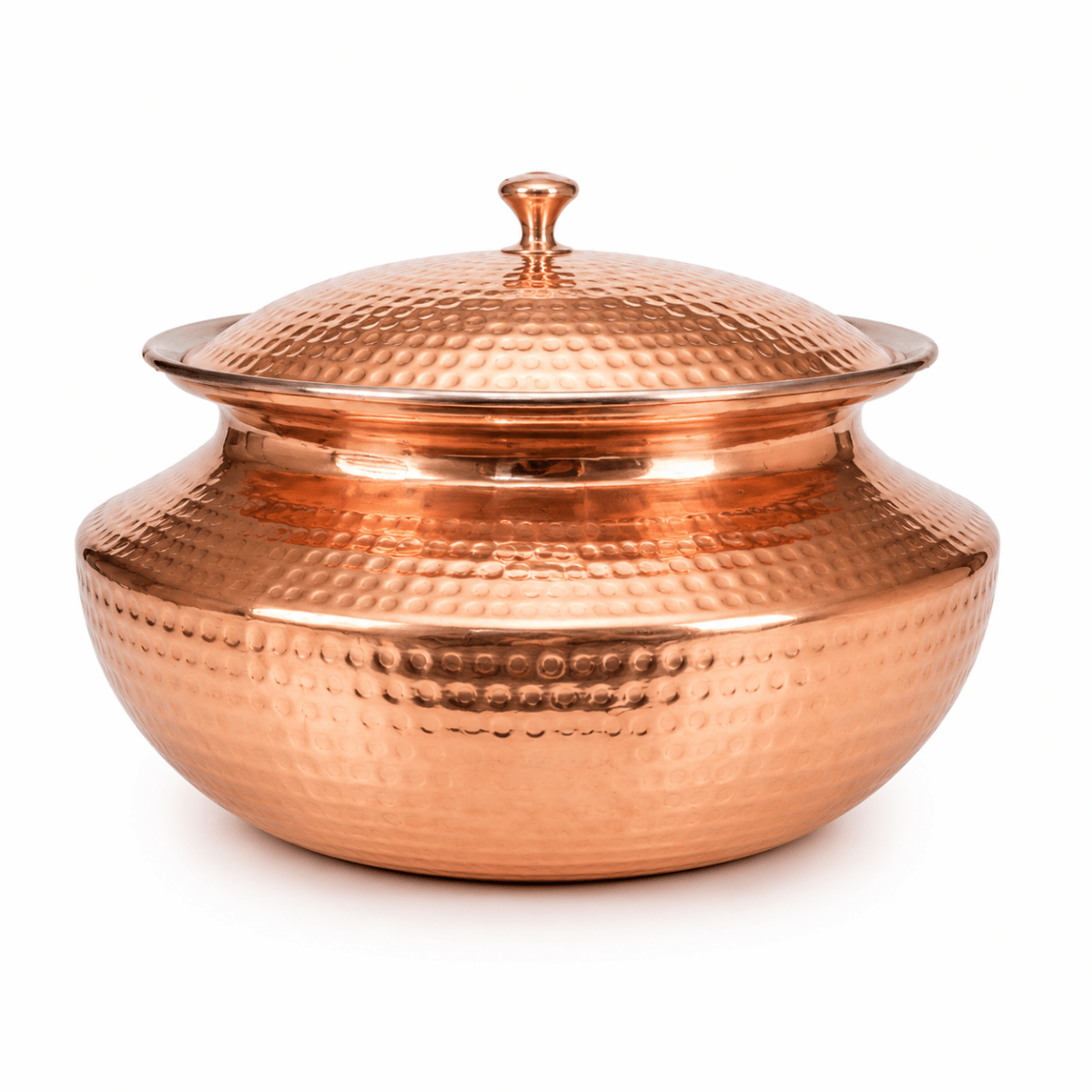 Copper Handi /Dekchi with Tin Lining Inside, Volume - 9000 ML,Weight:2 Kg - Royalstuffs.com