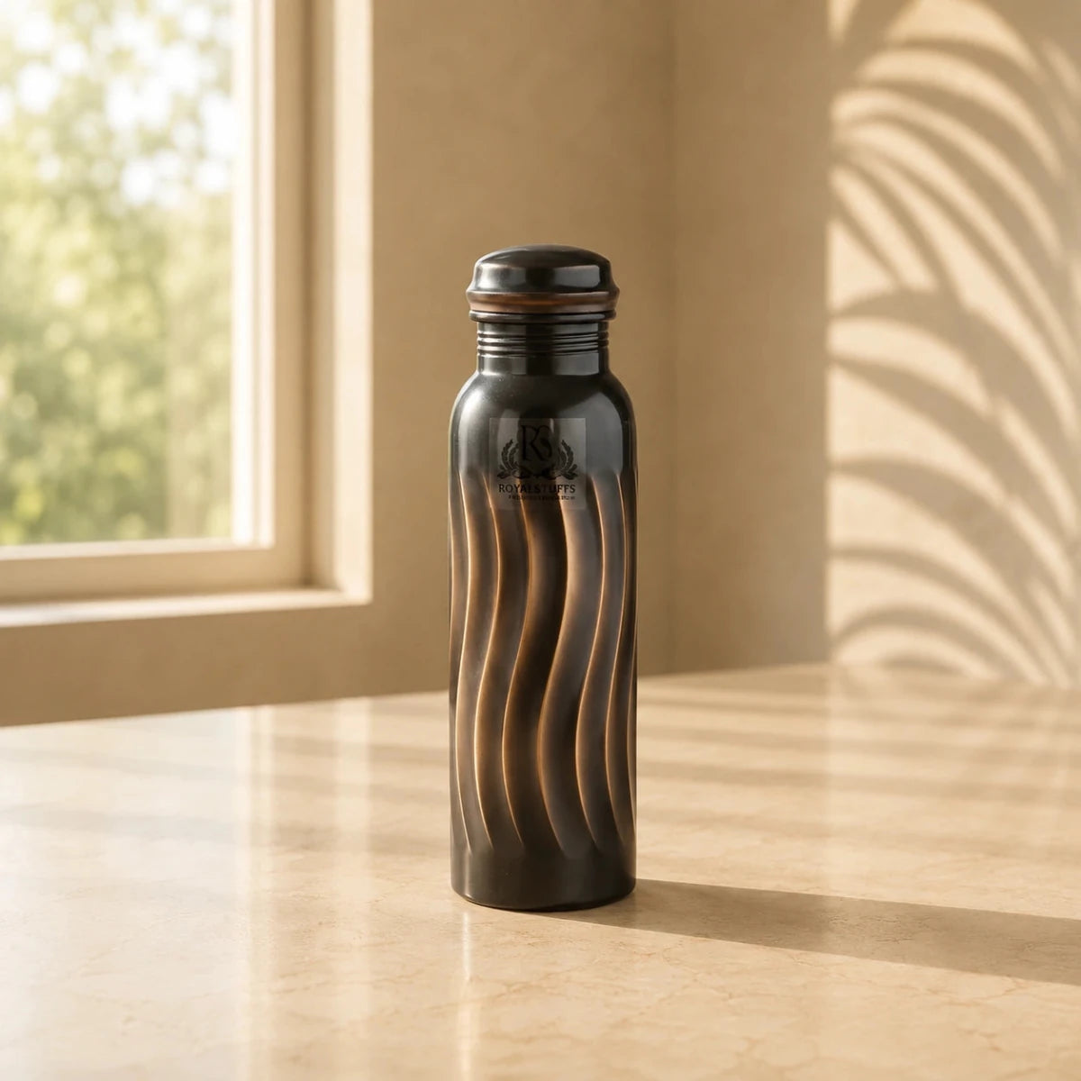 Copper Lehar Bottle 1L | Ayurvedic Health Benefits | Eco Friendly - Royalstuffs.com