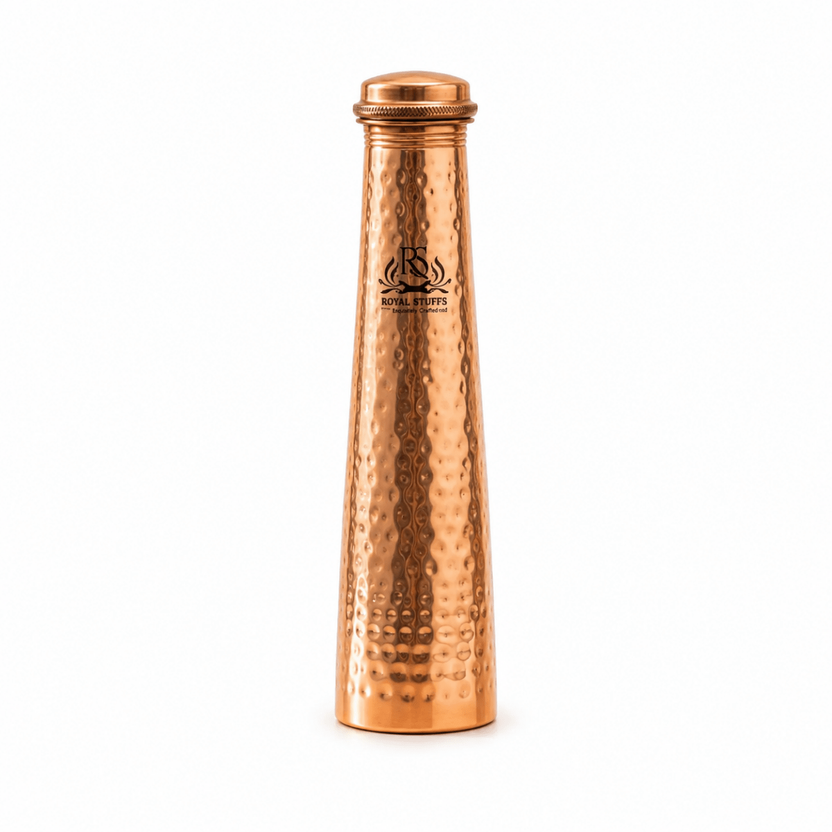 Copper Yoga Bottle Tower 700ml | Sports Leak Proof Hammered Pure Copper - Royalstuffs.com