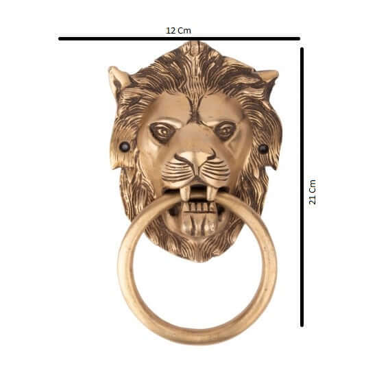 Crafted Lion Head 1 kg Door Knocker with Antique Finish - Royalstuffs.com