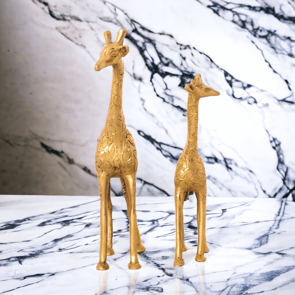 Decorative Brass Giraffe and Calf Statue, Home decor - Royalstuffs.com