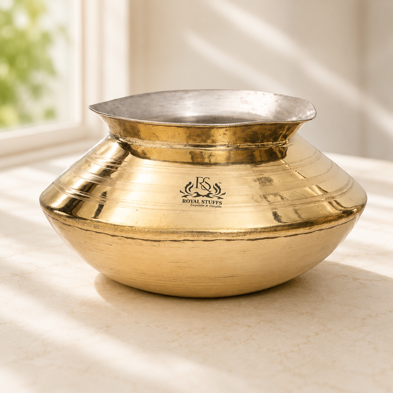 Handmade Brass Handi with Pure Tin Coating | Traditional Heavy Bottom Cooking Pot