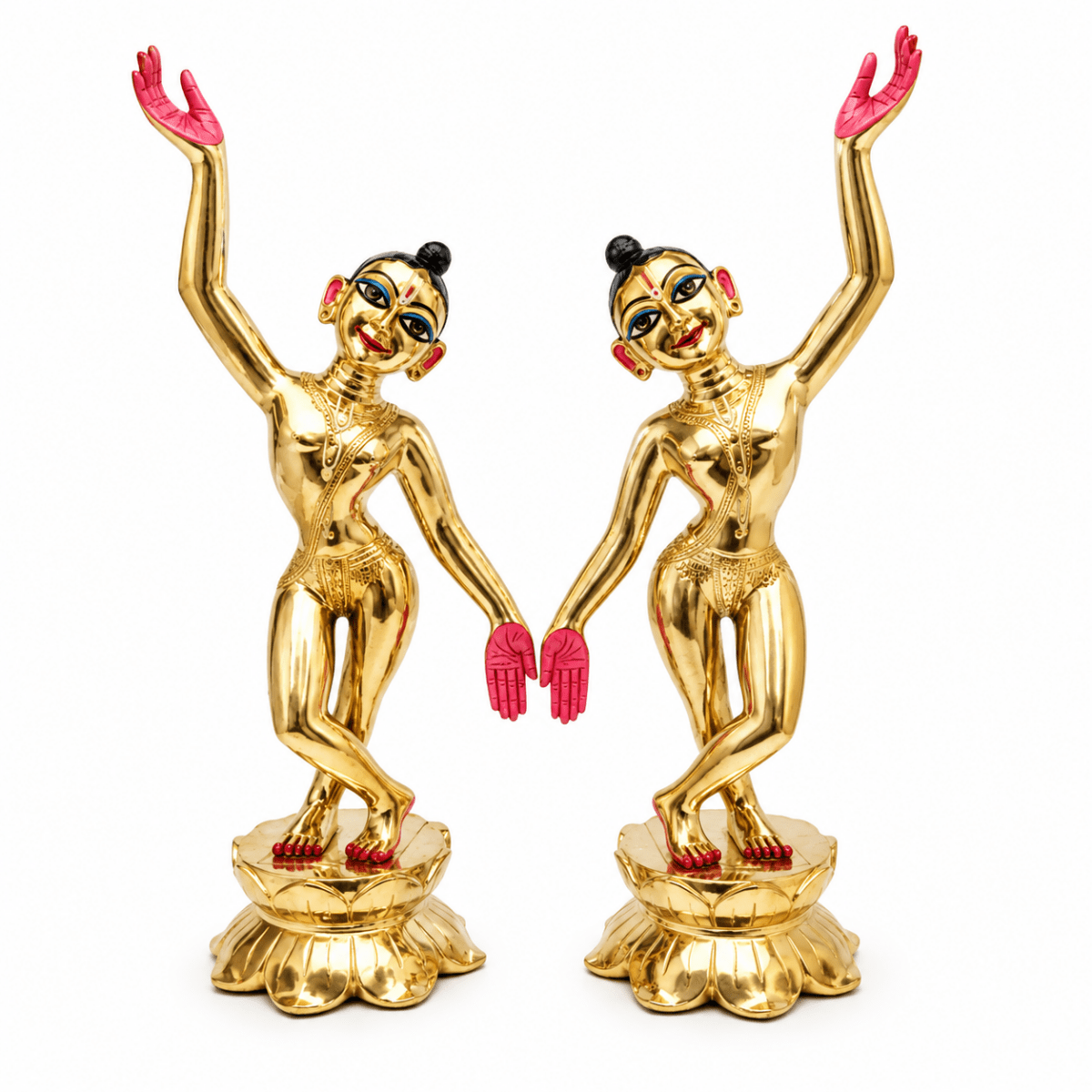 Gaura Nitai One Hand Up One Hand Down Metal Deity, Asthadhatu - Special - Royalstuffs.com