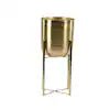 Gold Metal Indoor Outdoor Dome Planter with Removable Stand (2- Pack) 22 in., and 19 in. - Royalstuffs.com