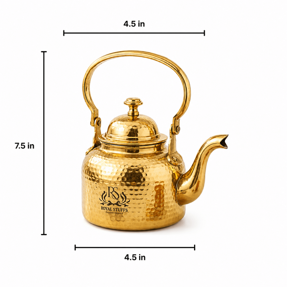 Hammered Antique Designer Brass Tea Kettle Pot Inside Tin Lining, Serving Tea Coffee, Tableware,. - Royalstuffs.com