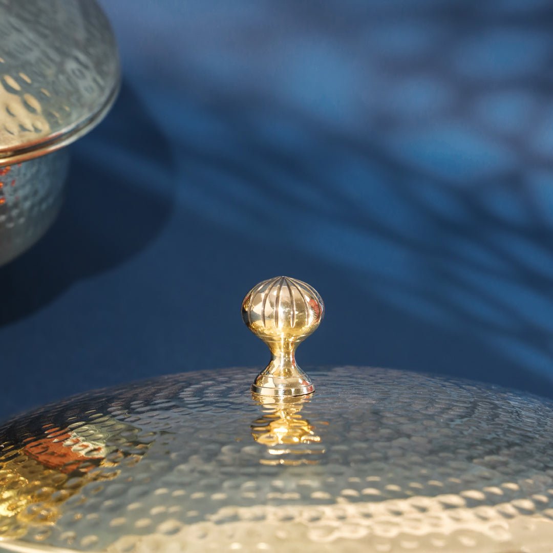 Hammered Brass Handi with Lid & Tin (Kalai) Coating – Traditional Heavy Brass Cooking & Serving Pot | RoyalStuffs - Royalstuffs.com