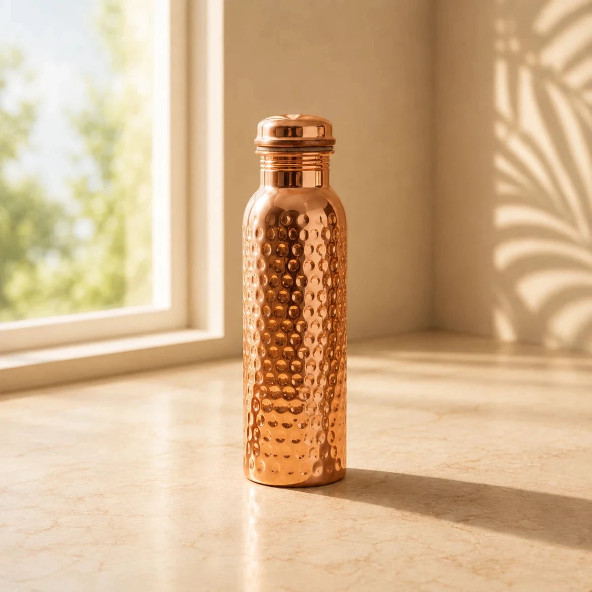 Hammered Copper Water Bottle, 950 ml - Royalstuffs.com