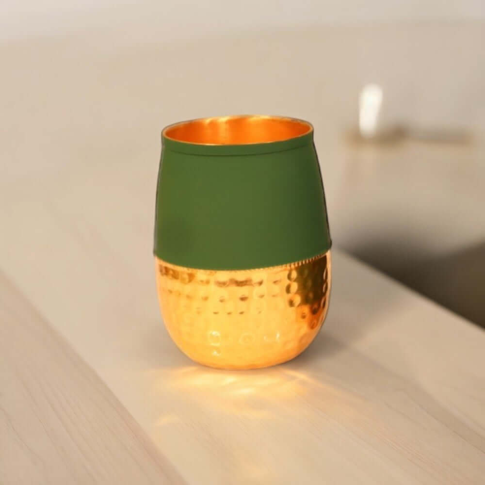 Hammered Velvet Touch Copper Bedside Carafe - 1 Liter with Two Copper Velvet Touch Glass Set - Royalstuffs.com