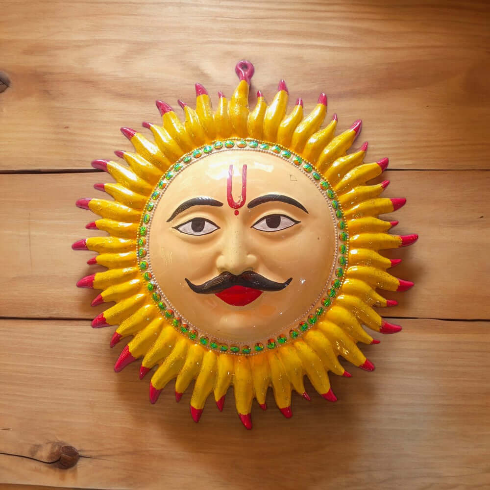 Hand Painted Metal Sun Wall Art - Royalstuffs.com