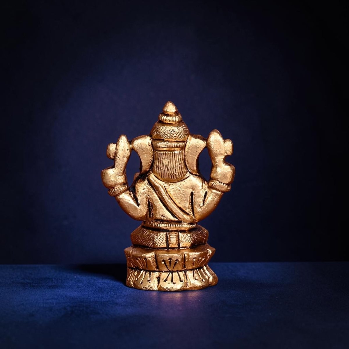 Handcrafted Brass Blessing Sitting Ganesha Idol (2.2 Inch) | RoyalStuffs - Royalstuffs.com