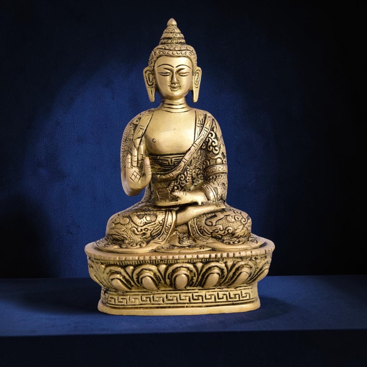 Handcrafted Brass Buddha Sitting Idol (7 Inch) | RoyalStuffs