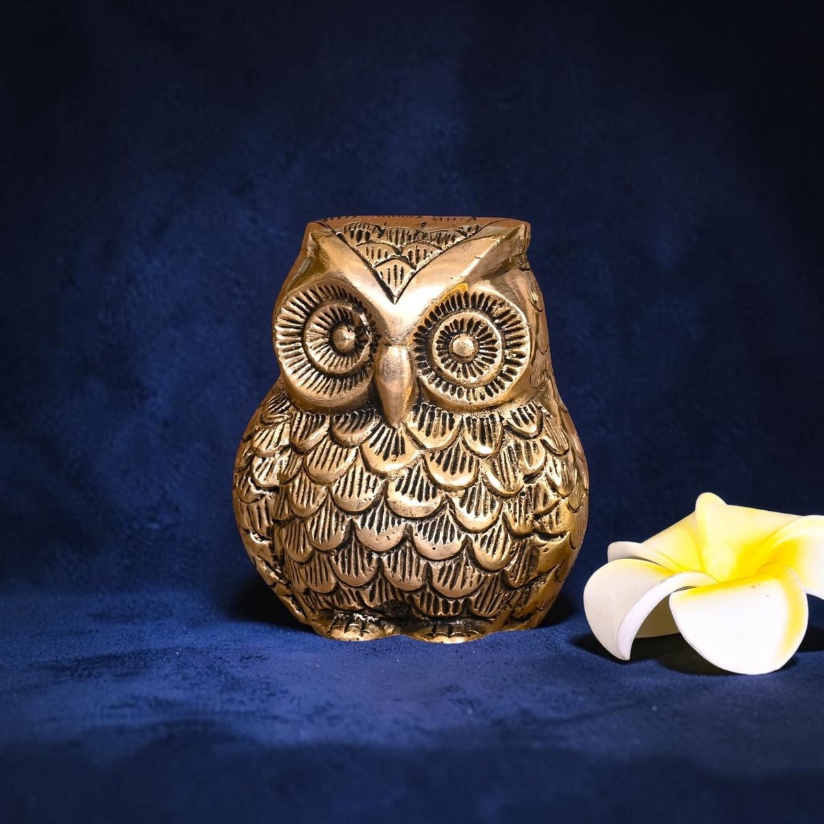 Handcrafted Brass Owl Figurine (2.5 Inch) | RoyalStuffs - Royalstuffs.com
