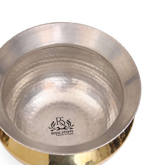 Authentic Brass Sipri Handi with Kalai Coating | Heavy Bottom Vessel | 4 Sizes - Royalstuffs.com