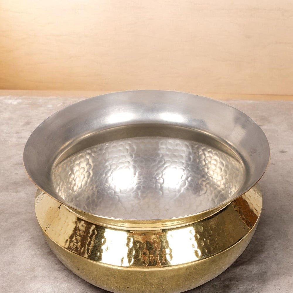 Authentic Brass Sipri Handi with Kalai Coating | Heavy Bottom Vessel | 4 Sizes - Royalstuffs.com