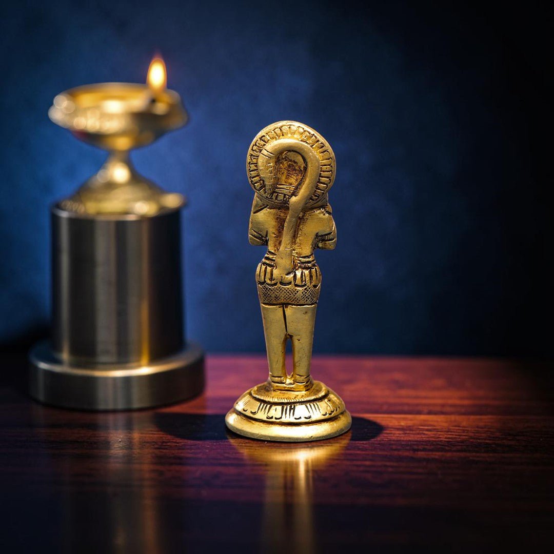 Handcrafted Brass Standing Hanuman Idol (4.2 Inch) | RoyalStuffs - Royalstuffs.com