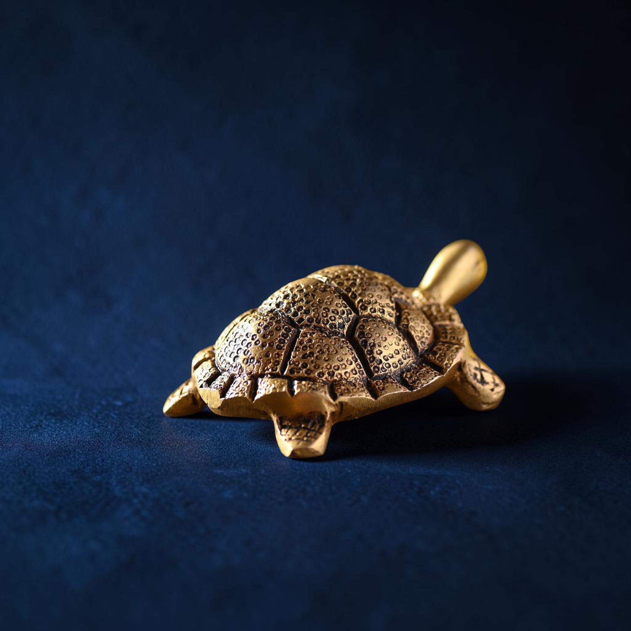 Handcrafted Brass Tortoise Figurine for Vastu & Feng Shui (1.5 Inch) | RoyalStuffs - Royalstuffs.com