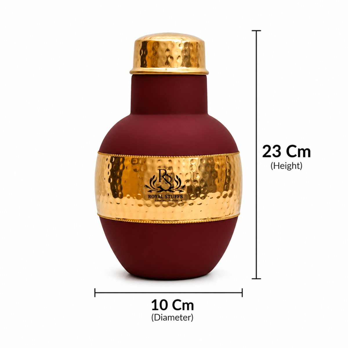 Handcrafted Copper Pitcher with Drinking Glass Lid 1200 ml | Leak Proof | Ayurvedic Health Benefits - Royalstuffs.com