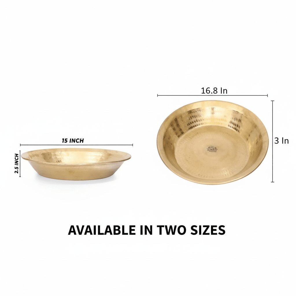 Handcrafted Hammered Brass Paraat (Parat) for Dough Kneading | RoyalStuffs - Royalstuffs.com