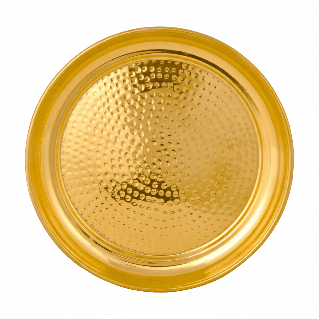 Handcrafted Hammered Brass Plate / Thali – 10.5 & 11.5 Inch | RoyalStuffs - Royalstuffs.com