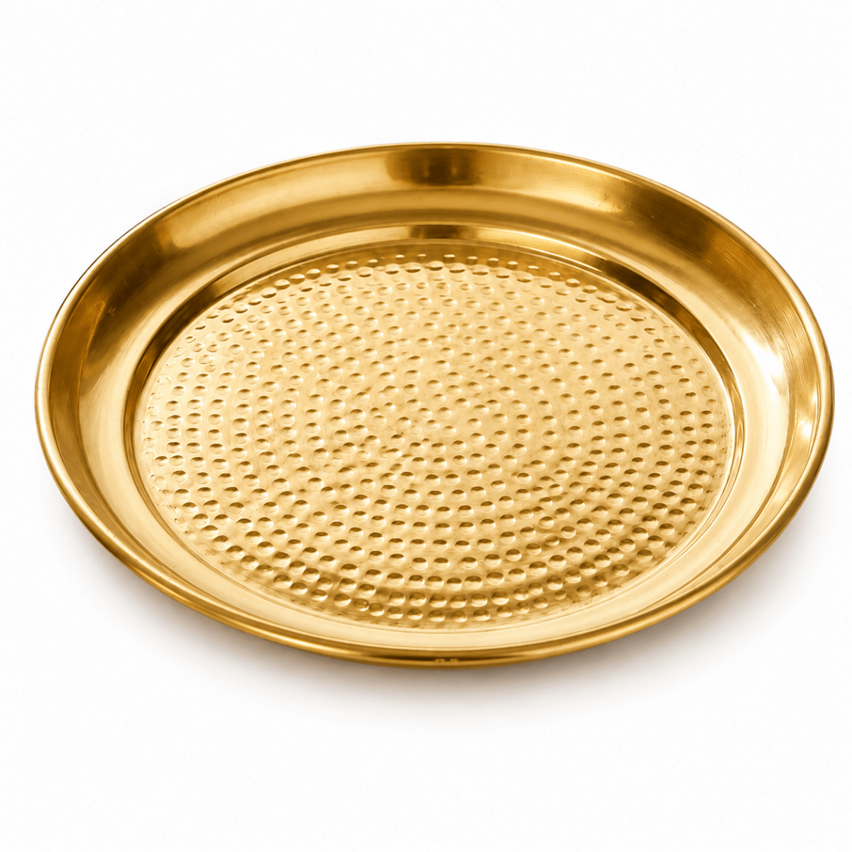 Handcrafted Hammered Brass Plate / Thali – 10.5 & 11.5 Inch | RoyalStuffs - Royalstuffs.com