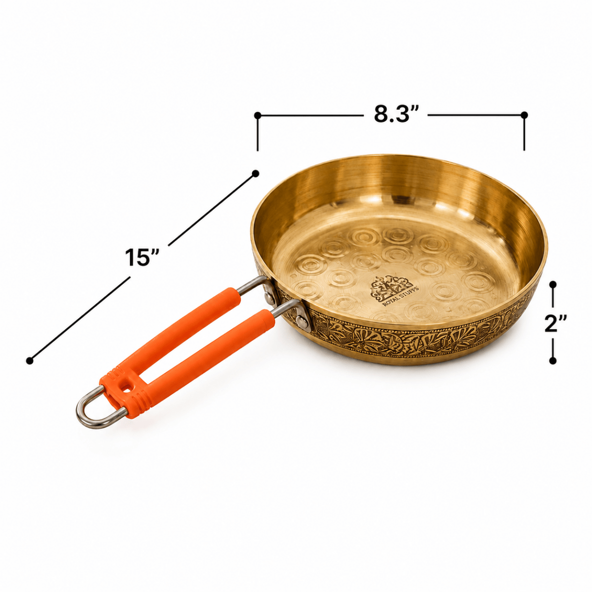 Handmade Brass Frying Pan for Cooking – Available in 1L & 1.5L - Royalstuffs.com