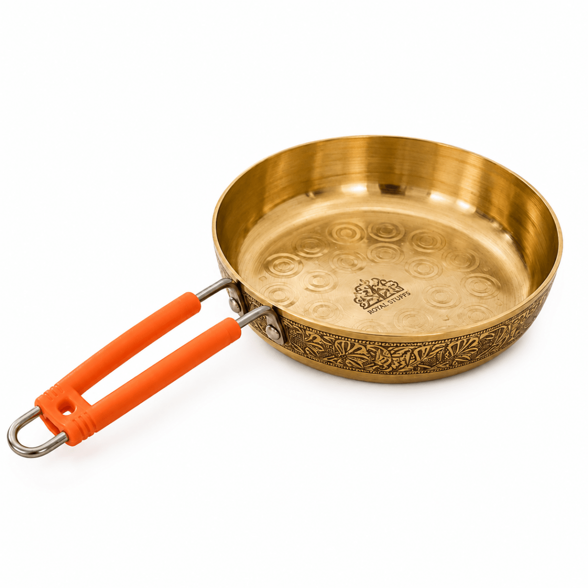 Handmade Brass Frying Pan for Cooking – Available in 1L & 1.5L - Royalstuffs.com