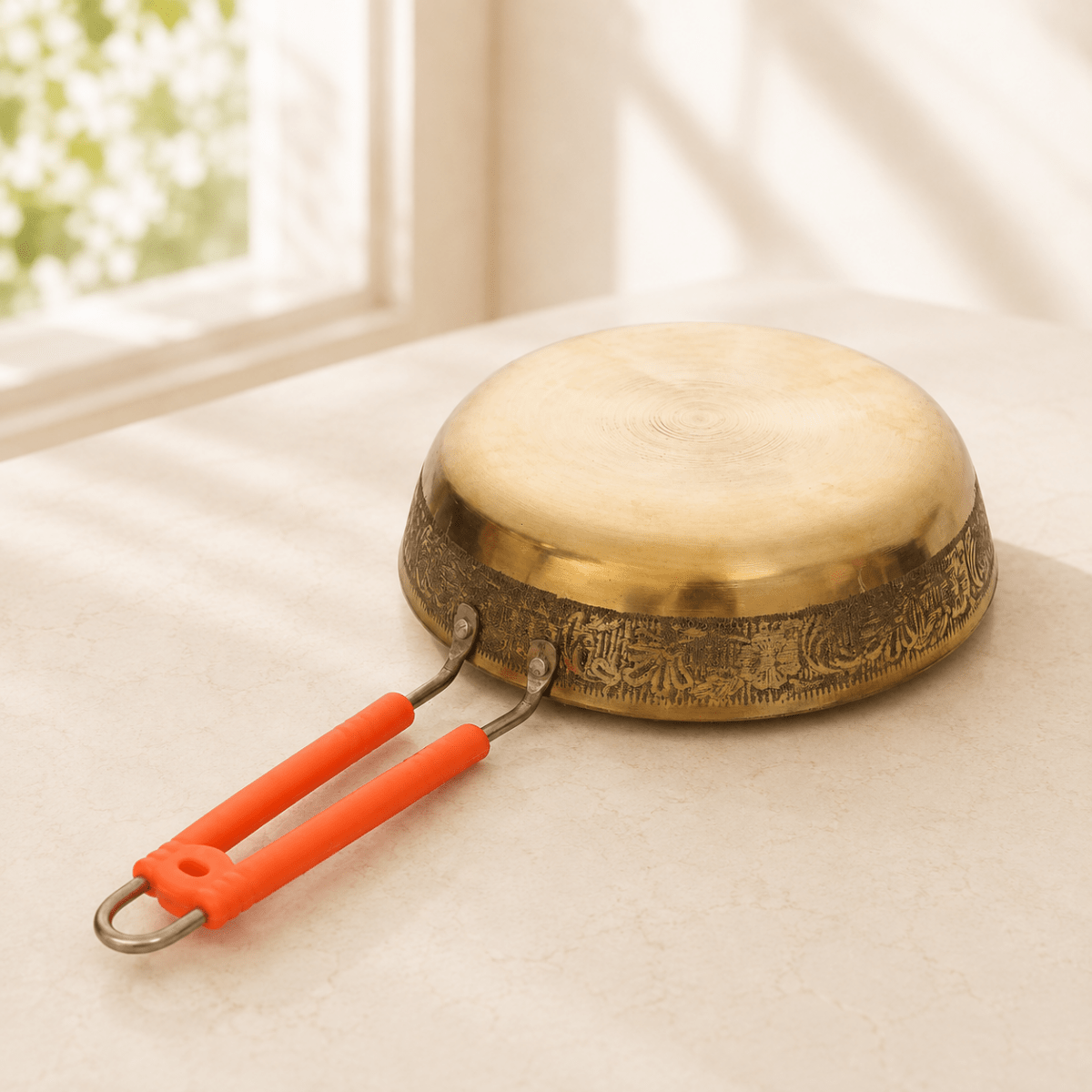 Handmade Brass Frying Pan for Cooking – Available in 1L & 1.5L - Royalstuffs.com