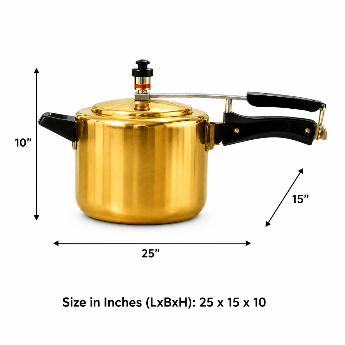 Handmade Brass Pressure Cooker with Kalai (Tin) Coating Inside – 3L & 5L - Royalstuffs.com