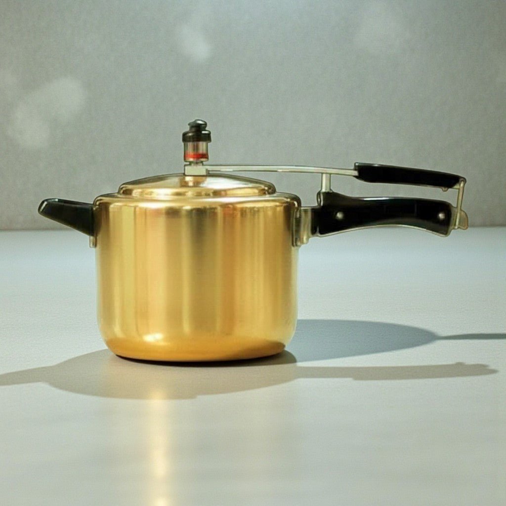 Handmade Brass Pressure Cooker with Kalai (Tin) Coating Inside – 3L & 5L - Royalstuffs.com