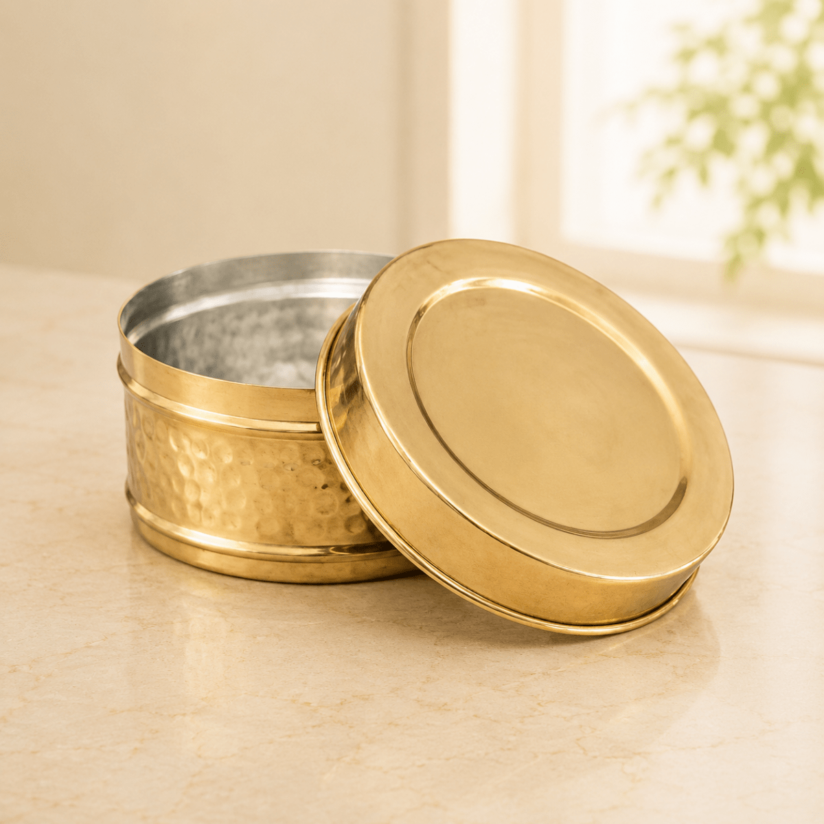 Handmade Hammered Brass 3-Tier Lunch Box (Traditional Tiffin Carrier) - Royalstuffs.com