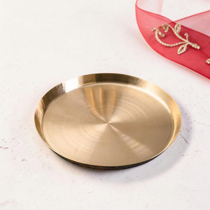 Handmade Pure Kansa Thali (Bronze Plate) – Traditional Indian Dinnerware | RoyalStuffs.com