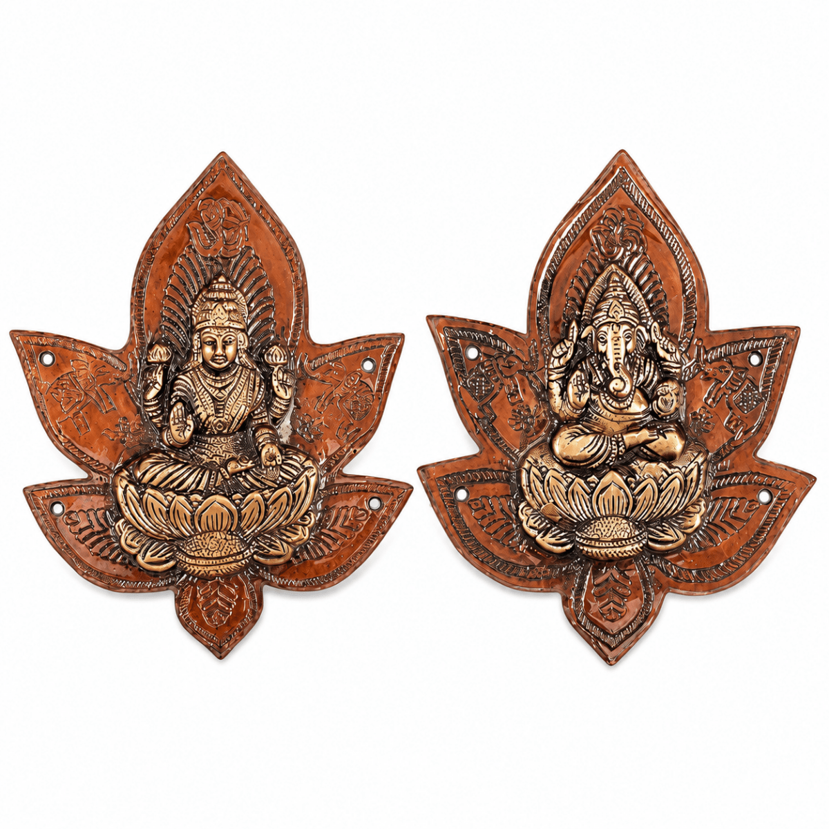 Heavy Brass Lakshmi Ganesh Patta Wall and Door Hanging Showpiece Brass Antique Unique Design - Royalstuffs.com