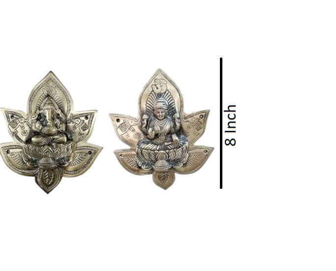 Heavy Brass Lakshmi Ganesh Patta Wall & Door Hanging Showpiece for Home Temple