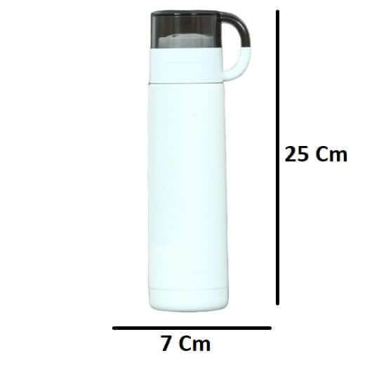 Hot & Cold Double-Wall Thermosteel Bottle, 500 ml Flask (White ) - Royalstuffs.com