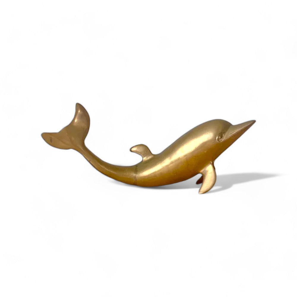 Golden Brass Dolphin Figurines - 13 Inch,