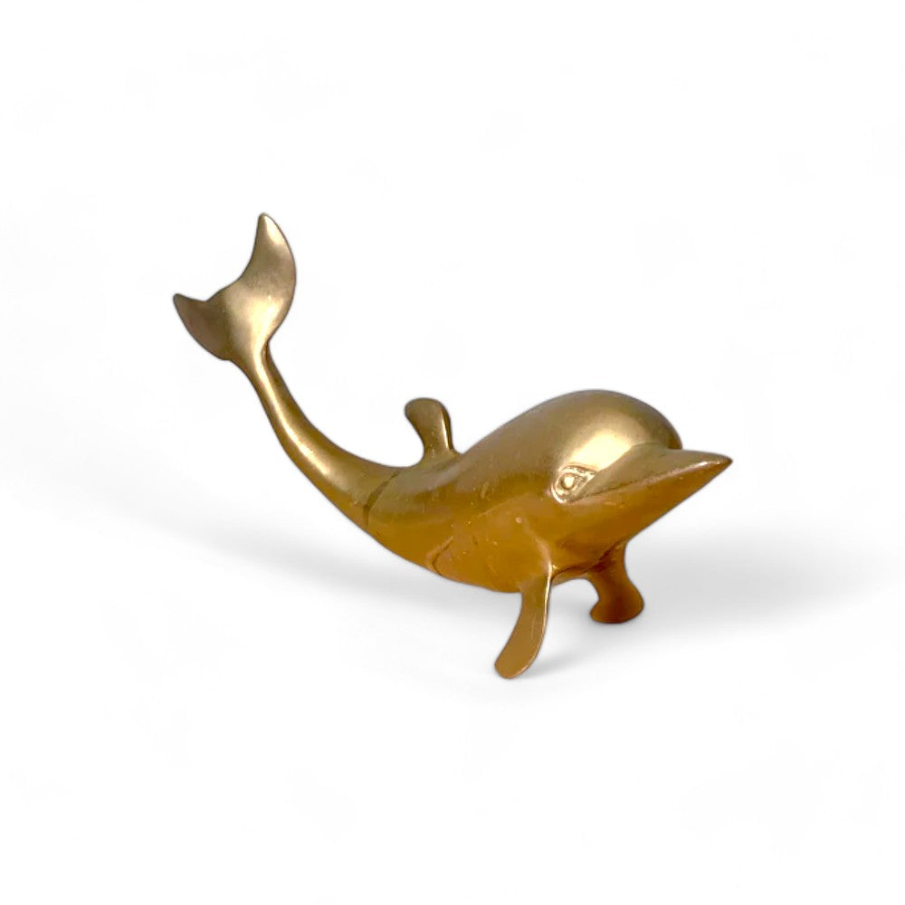 Golden Brass Dolphin Figurines - 13 Inch,