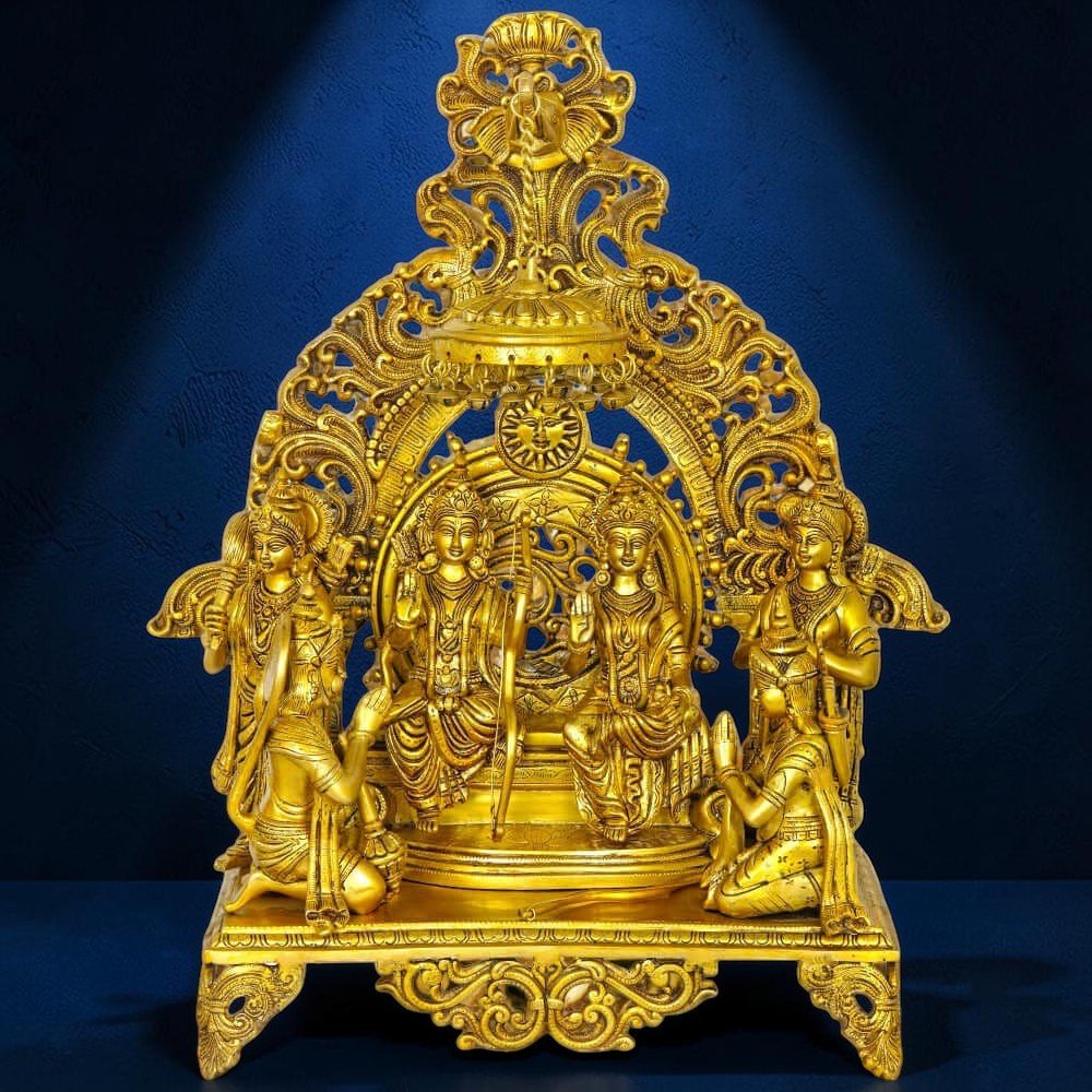 India Rama Durbar - Brass Statue,Height:23 Inch , Weight:25 Kg - Royalstuffs.com